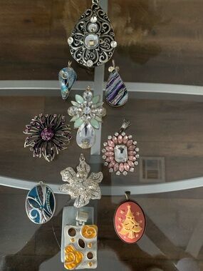 Assorted Decorative Pendant  Lot - Multicolor Gem Accents